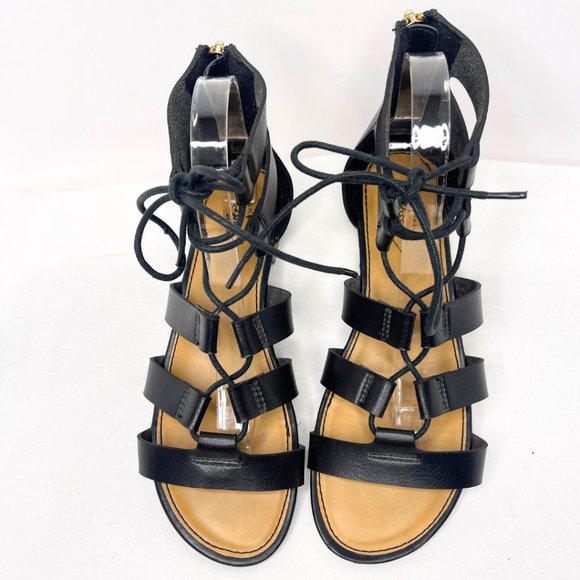 Bass Shoes - G.H. Bass & Company Black Leather Gladiator Sandals Size 7.5 M